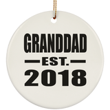 Granddad Established EST. 2018 - Circle Ornament