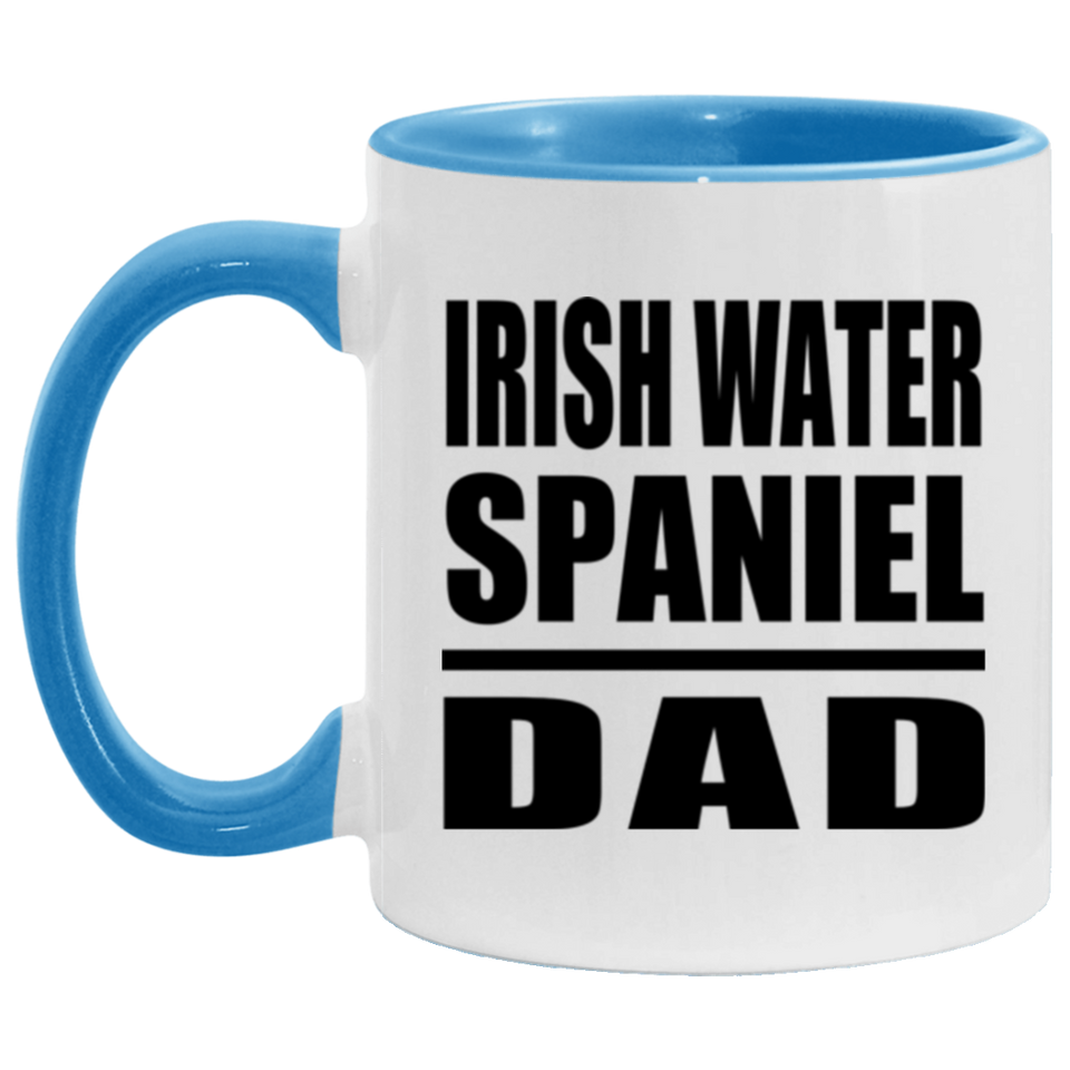 Irish Water Spaniel Dad - 11oz Accent Mug Blue