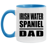 Irish Water Spaniel Dad - 11oz Accent Mug Blue