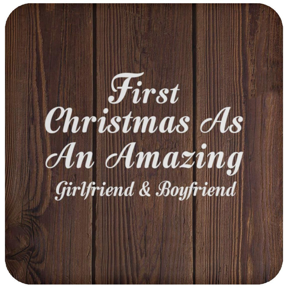 First Christmas As An Amazing Girlfriend & Boyfriend - Drink Coaster D