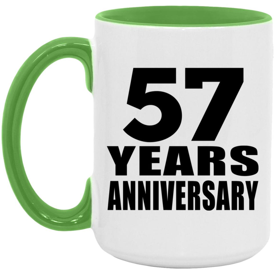57th Anniversary 57 Years Anniversary - 15oz Accent Mug Green