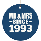 31st Anniversary Mr & Mrs Since 1993 - Circle Ornament