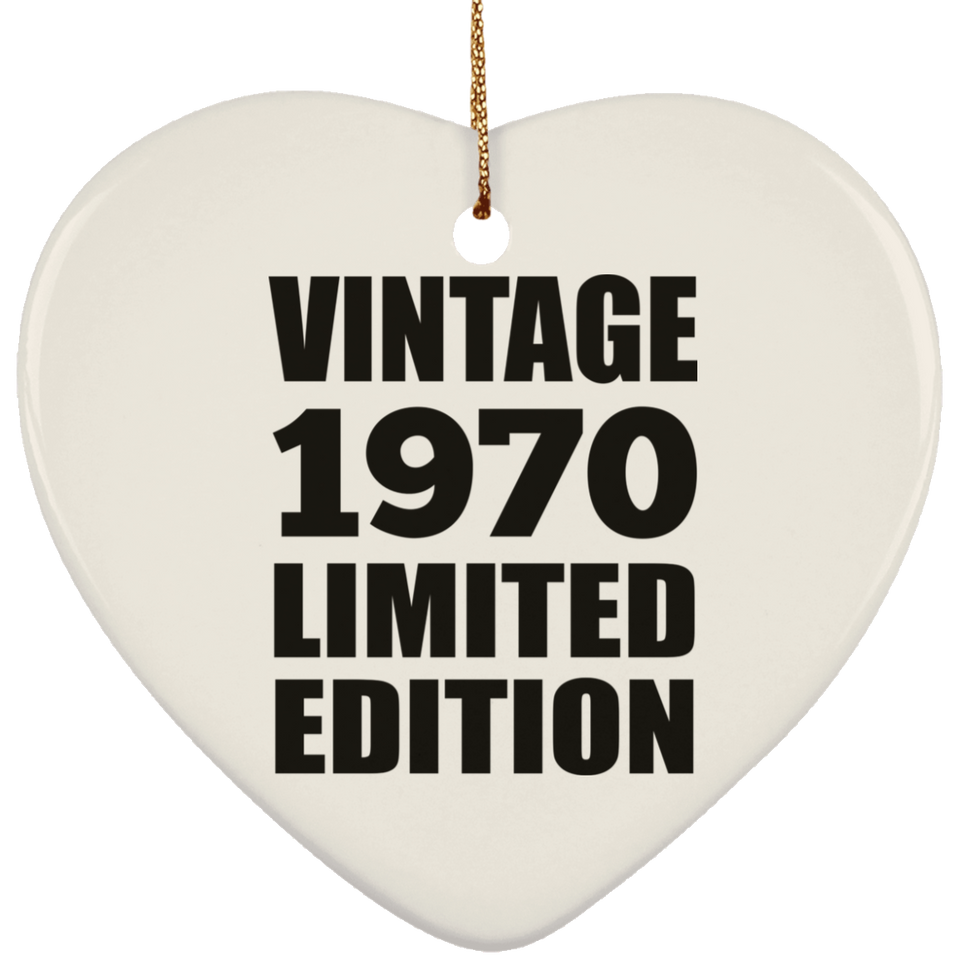 54th Birthday Vintage 1970 Limited Edition - Heart Ornament