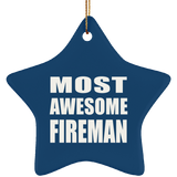 Most Awesome Fireman - Star Ornament