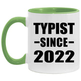 Typist Since 2022 - 11oz Accent Mug Green