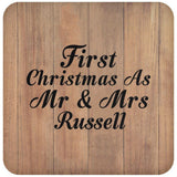 First Christmas As Mr & Mrs Russell - Drink Coaster C