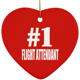 Number One #1 Flight Attendant - Heart Ornament