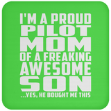 Proud Pilot Mom Of Awesome Son - Drink Coaster