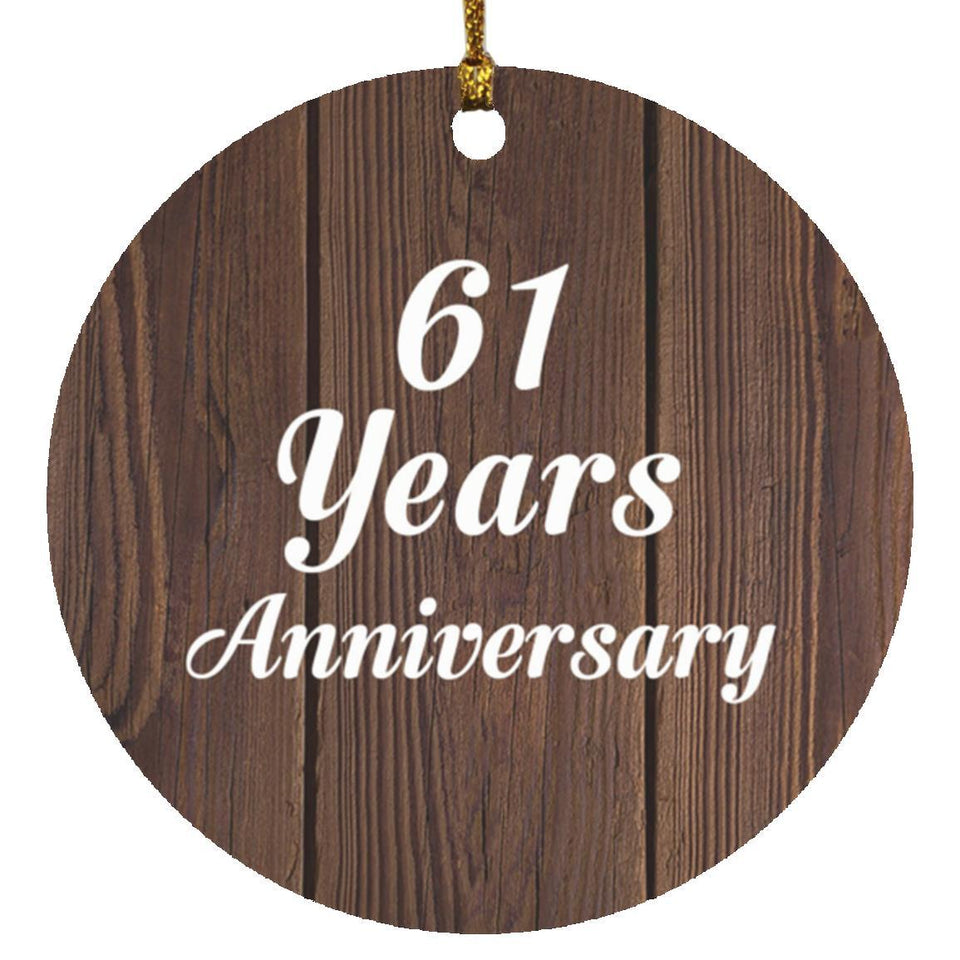 61st Anniversary 61 Years Anniversary - Circle Ornament D