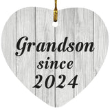 Grandson Since 2024 - Heart Ornament F