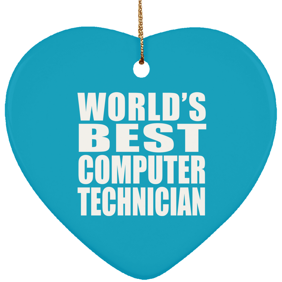 World's Best Computer Technician - Heart Ornament