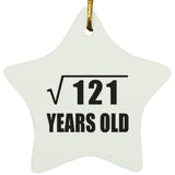 11th Birthday Square Root of 121 Years Old - Star Ornament