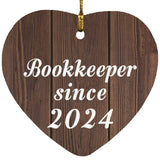 Bookkeeper Since 2024 - Heart Ornament D