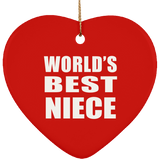 World's Best Niece - Heart Ornament