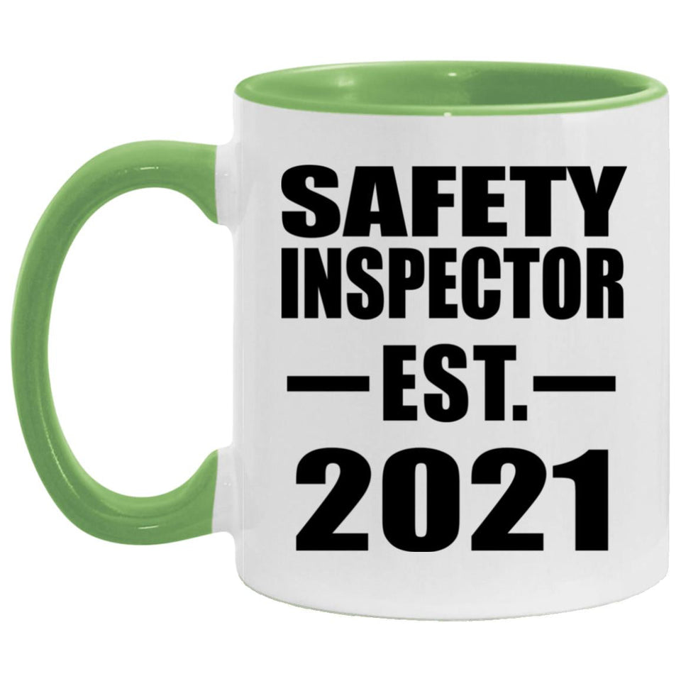 Safety Inspector Established EST. 2021 - 11oz Accent Mug Green