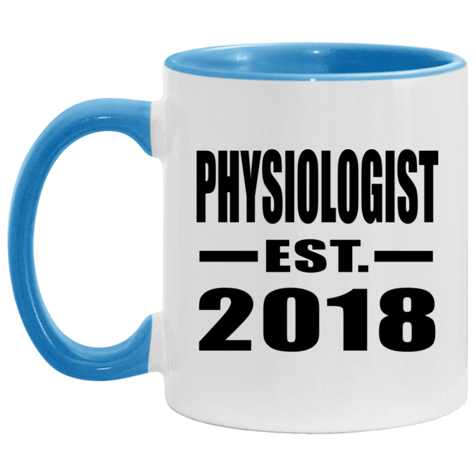 Physiologist Established EST. 2018 - 11oz Accent Mug Blue