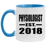 Physiologist Established EST. 2018 - 11oz Accent Mug Blue