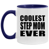 Coolest Step Mom Ever - 11oz Accent Mug Purple
