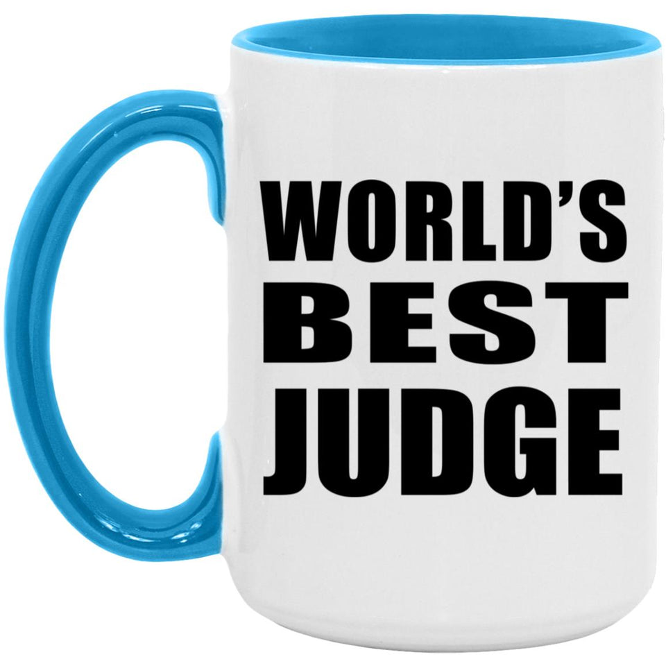 World's Best Judge - 15oz Accent Mug Blue