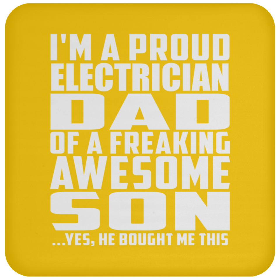 Proud Electrician Dad Of Awesome Son - Drink Coaster