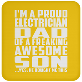 Proud Electrician Dad Of Awesome Son - Drink Coaster