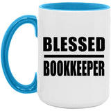 Blessed Bookkeeper - 15oz Accent Mug Blue