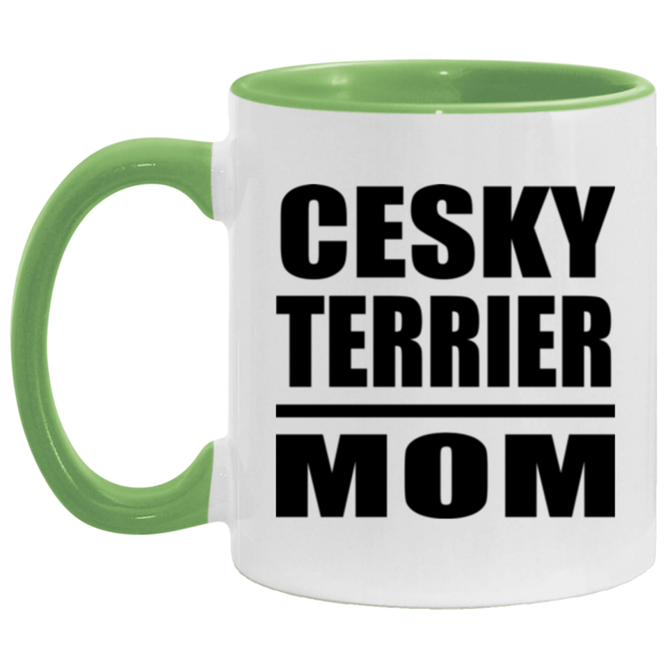Cesky Terrier Mom - 11oz Accent Mug Green