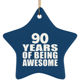 90th Birthday 90 Years Of Being Awesome - Star Ornament