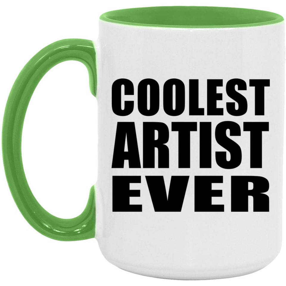Coolest Artist Ever - 15oz Accent Mug Green