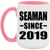 Seaman Since 2019 - 15oz Accent Mug Pink