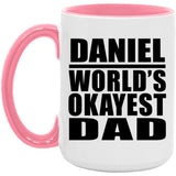 Daniel World's Okayest Dad - 15oz Accent Mug Pink