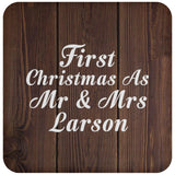 First Christmas As Mr & Mrs Larson - Drink Coaster D