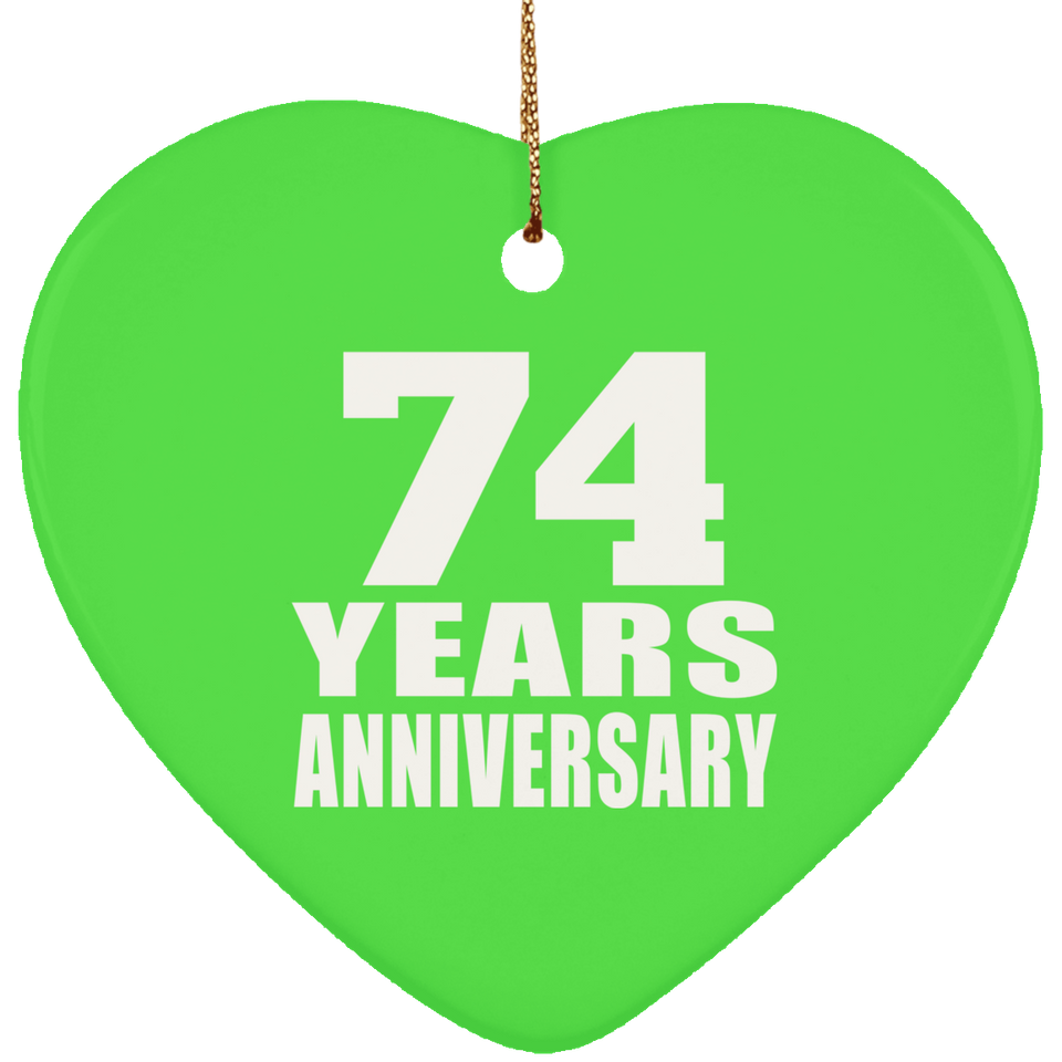 74th Anniversary 74 Years - Heart Ornament