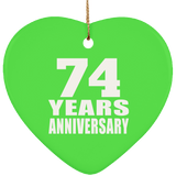 74th Anniversary 74 Years - Heart Ornament