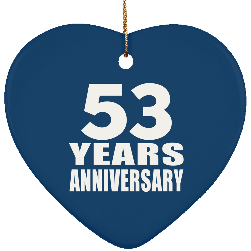 53rd Anniversary 53 Years - Heart Ornament