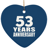 53rd Anniversary 53 Years - Heart Ornament