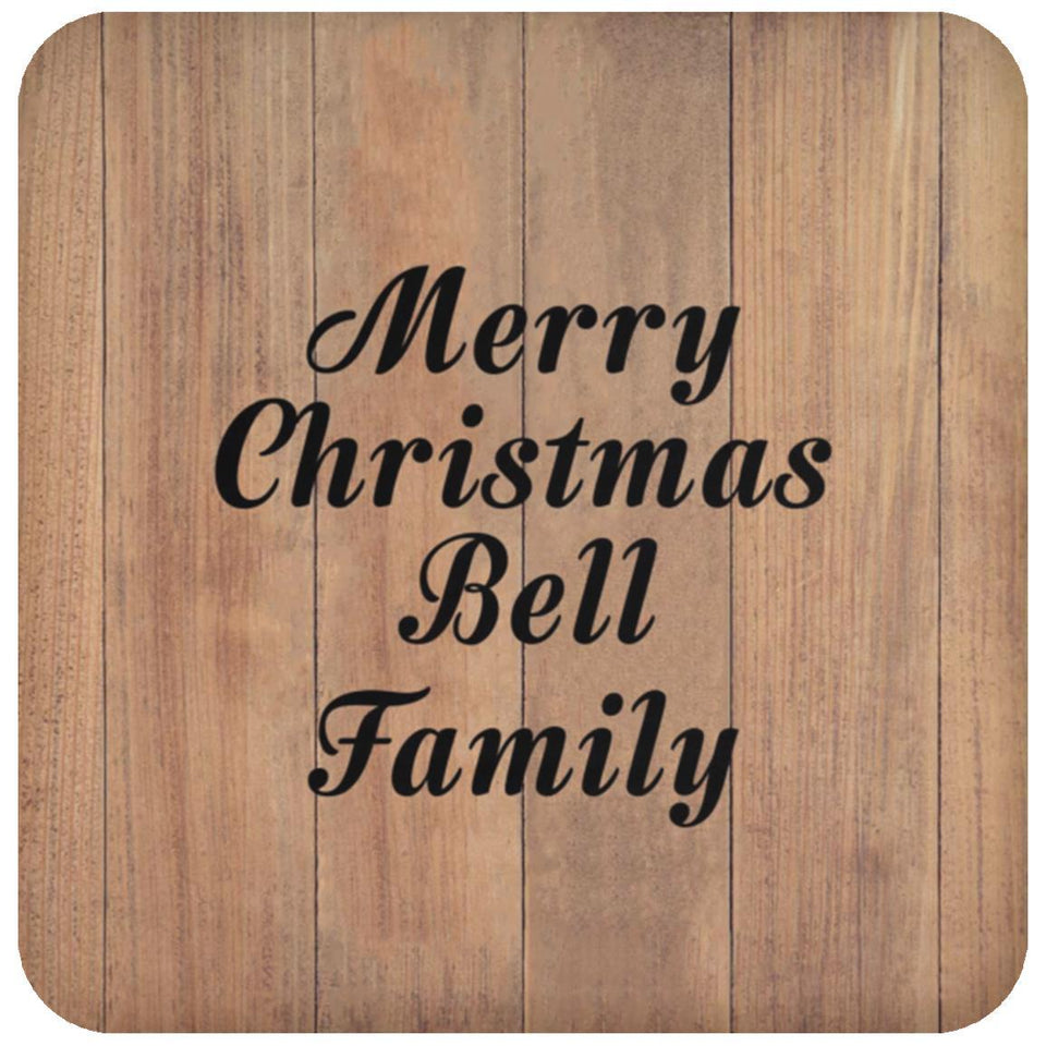 Merry Christmas Bell Family - Drink Coaster C