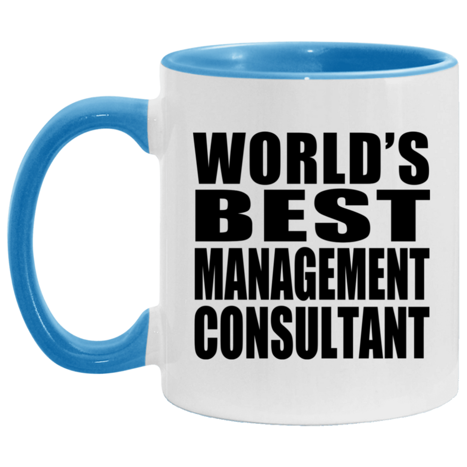 World's Best Management Consultant - 11oz Accent Mug Blue