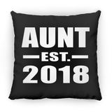 Aunt Established EST. 2018 - Throw Pillow Black