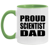 Proud Scientist Dad - 11oz Accent Mug Green