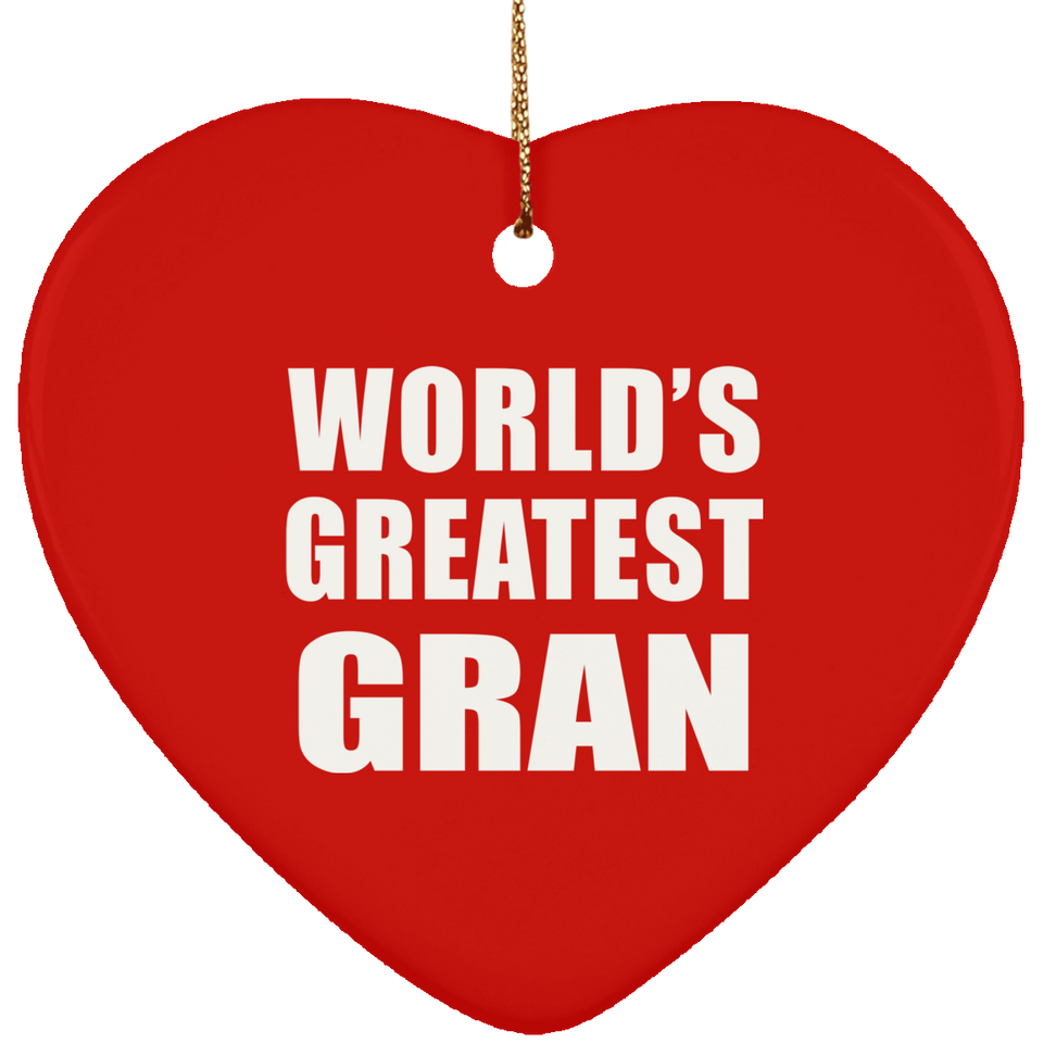 World's Greatest Gran - Heart Ornament