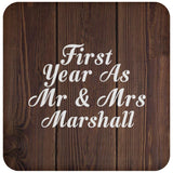 First Year As Mr & Mrs Marshall - Drink Coaster D