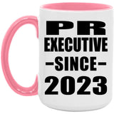 PR Executive Since 2023 - 15oz Accent Mug Pink