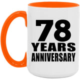 78th Anniversary 78 Years Anniversary - 15oz Accent Mug Orange