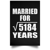 72nd Anniversary Married For Square Root of 5184 Years - Poster Portrait