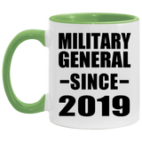 Military General Since 2019 - 11oz Accent Mug Green