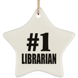 Number One #1 Librarian - Star Ornament