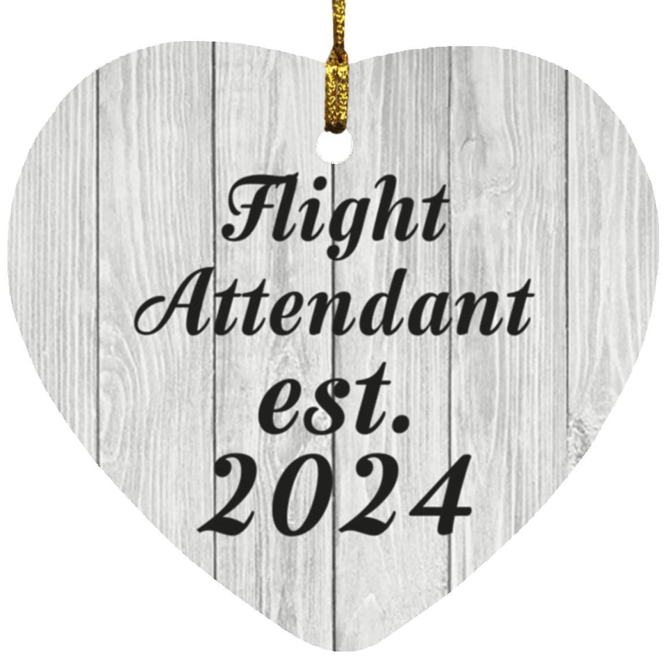 Flight Attendant Established Est. 2024 - Heart Ornament F