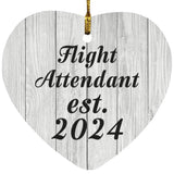 Flight Attendant Established Est. 2024 - Heart Ornament F