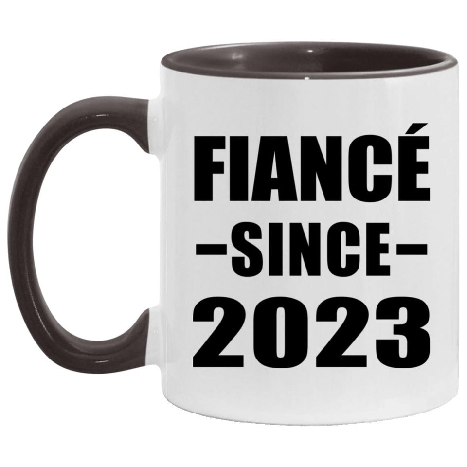 Fiance Since 2023 - 11oz Accent Mug Black